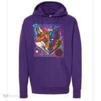 Retro 80's Digital Polygon Fox Hoodie thumb 0