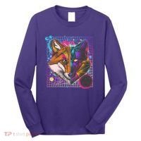 Retro 80's Digital Polygon Fox Long Sleeve Shirt thumb 0