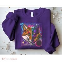 Retro 80's Digital Polygon Fox Sweatshirt thumb 2