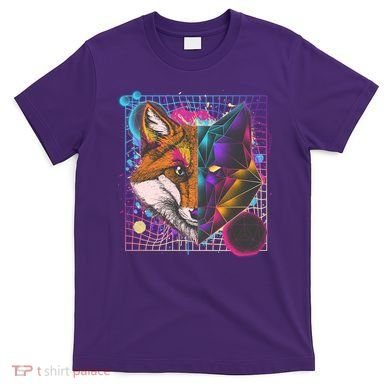 Retro 80's Digital Polygon Fox T-Shirt
