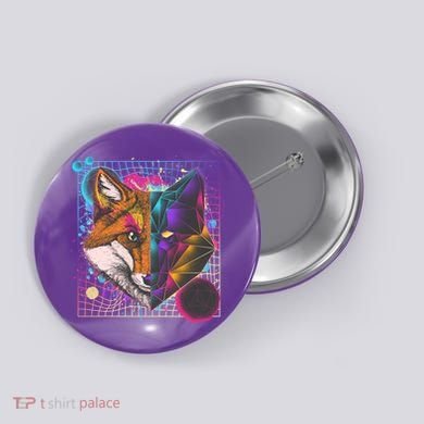 Retro 80's Digital Polygon Fox Button