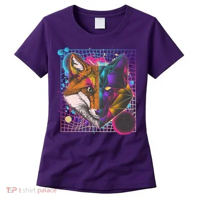 Retro 80's Digital Polygon Fox Women's T-Shirt