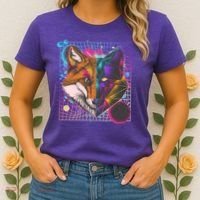 Retro 80's Digital Polygon Fox Women's T-Shirt thumb 2