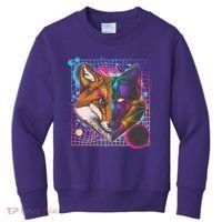 Retro 80's Digital Polygon Fox Kids Sweatshirt thumb 0
