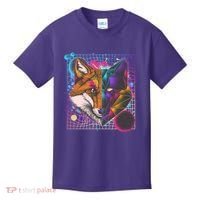 Retro 80's Digital Polygon Fox Kids T-Shirt thumb 0