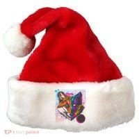 Retro 80's Digital Polygon Fox Santa Hat thumb 0