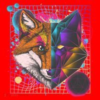 Retro 80's Digital Polygon Fox Santa Hat thumb 1