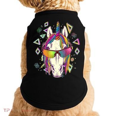 Retro 80's Eighties Rainbow Unicorn Doggie Tank