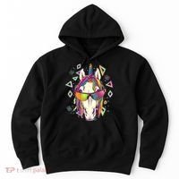 Retro 80's Eighties Rainbow Unicorn Hoodie thumb 0