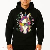 Retro 80's Eighties Rainbow Unicorn Hoodie thumb 2