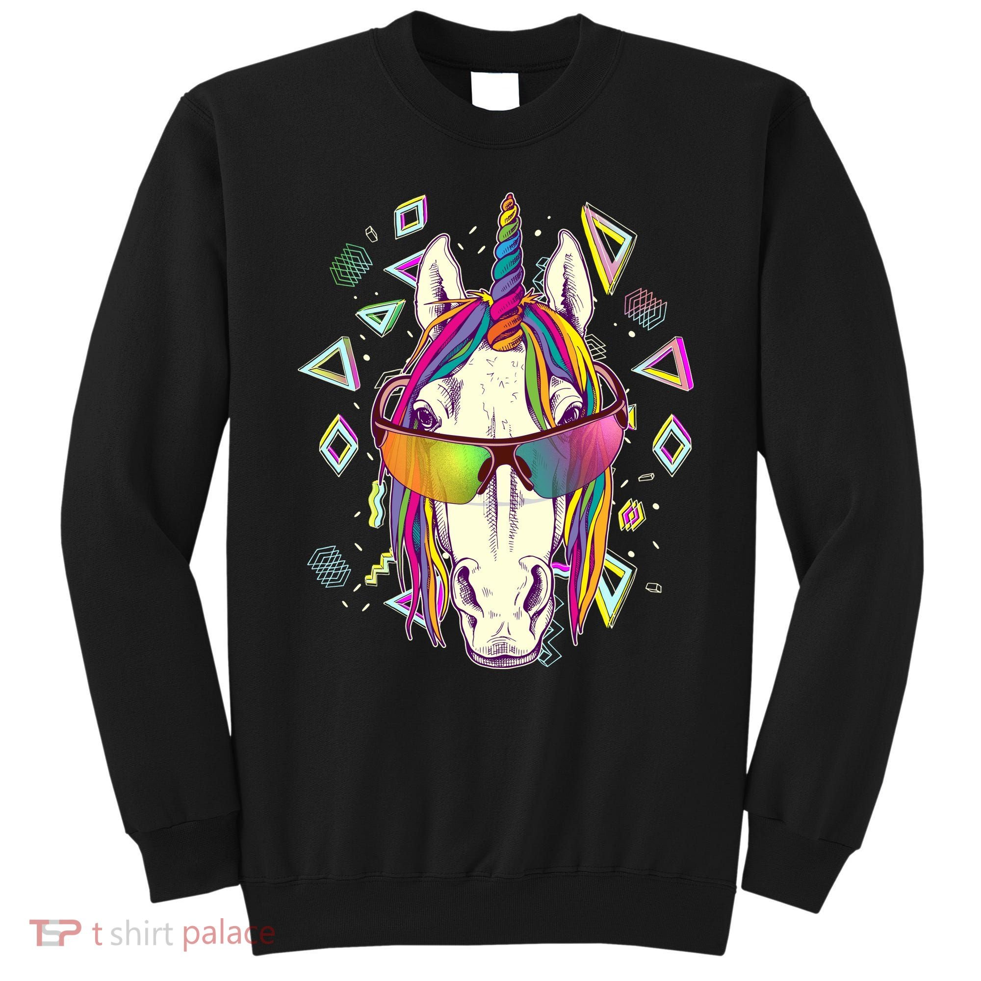 Retro 80's Eighties Rainbow Unicorn Sweatshirt