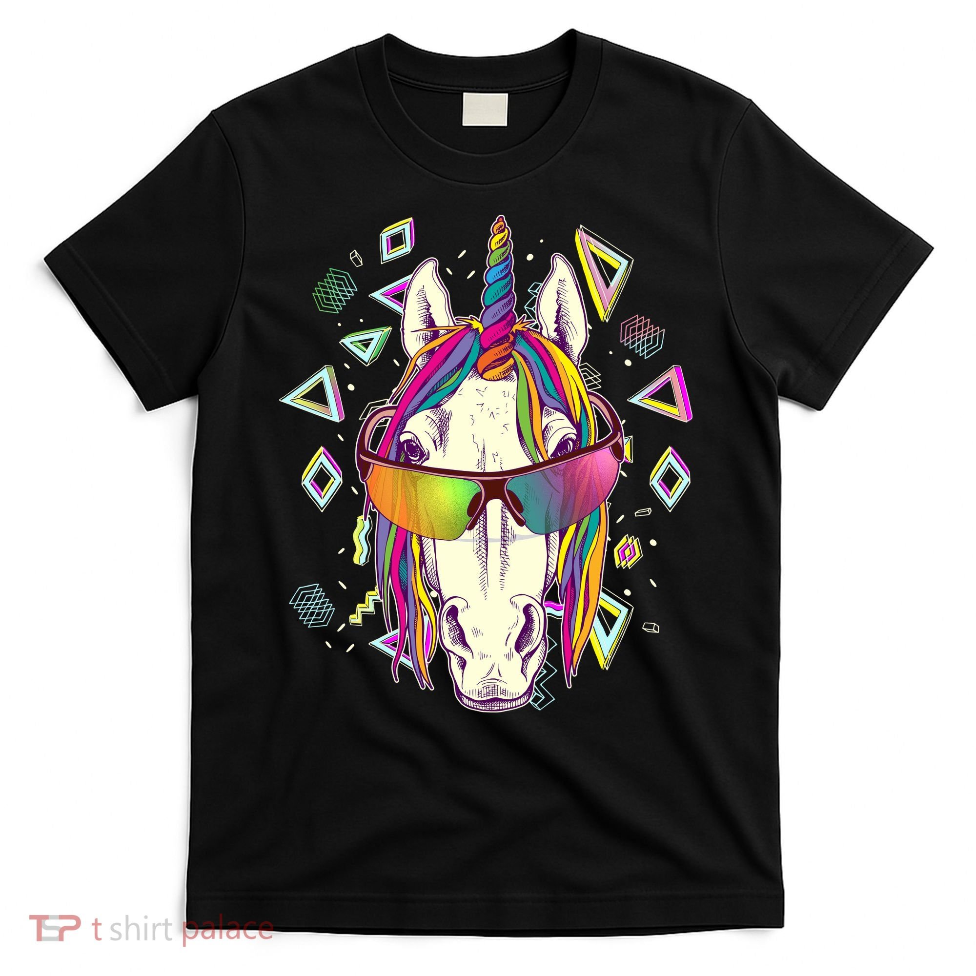 Retro 80's Eighties Rainbow Unicorn T-Shirt