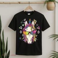 Retro 80's Eighties Rainbow Unicorn T-Shirt thumb 2