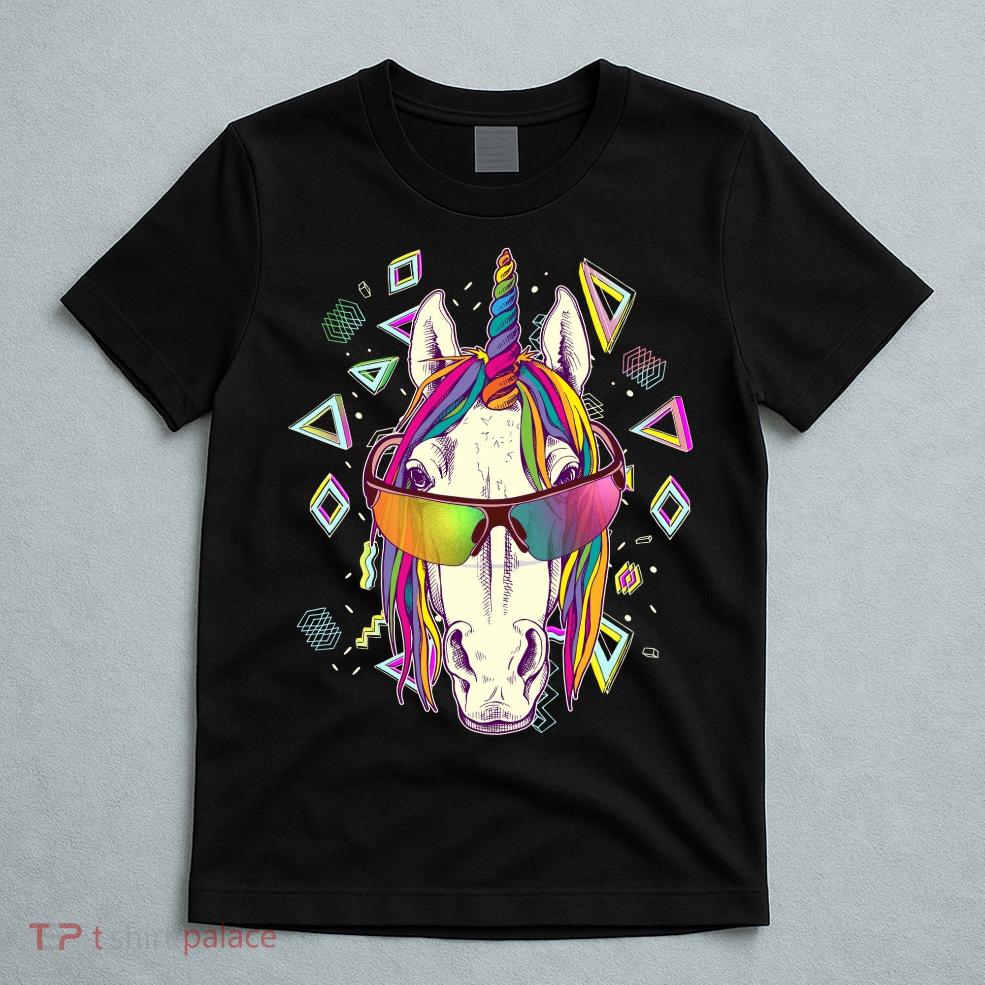 Retro 80's Eighties Rainbow Unicorn T-Shirt