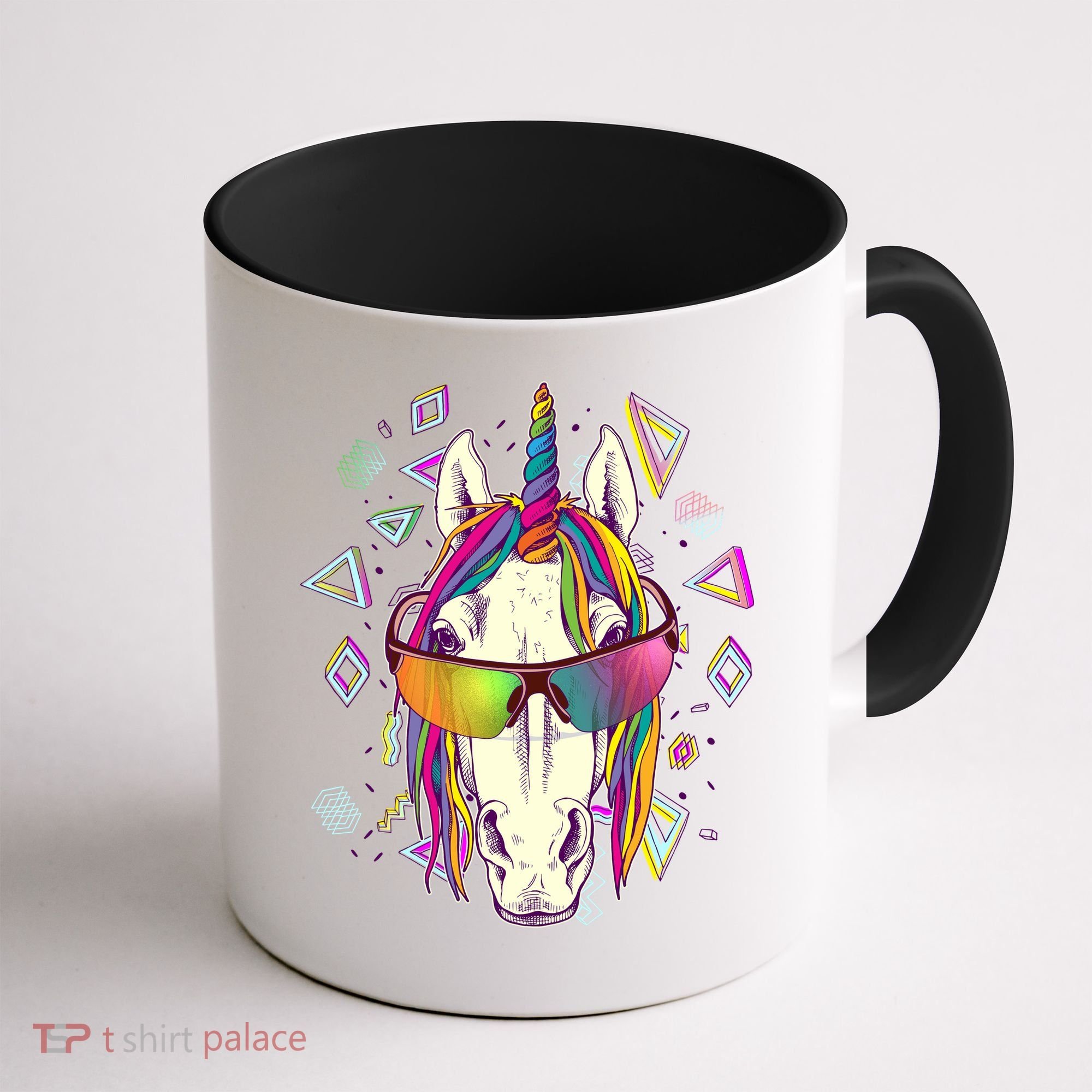 Retro 80's Eighties Rainbow Unicorn Coffee Mug