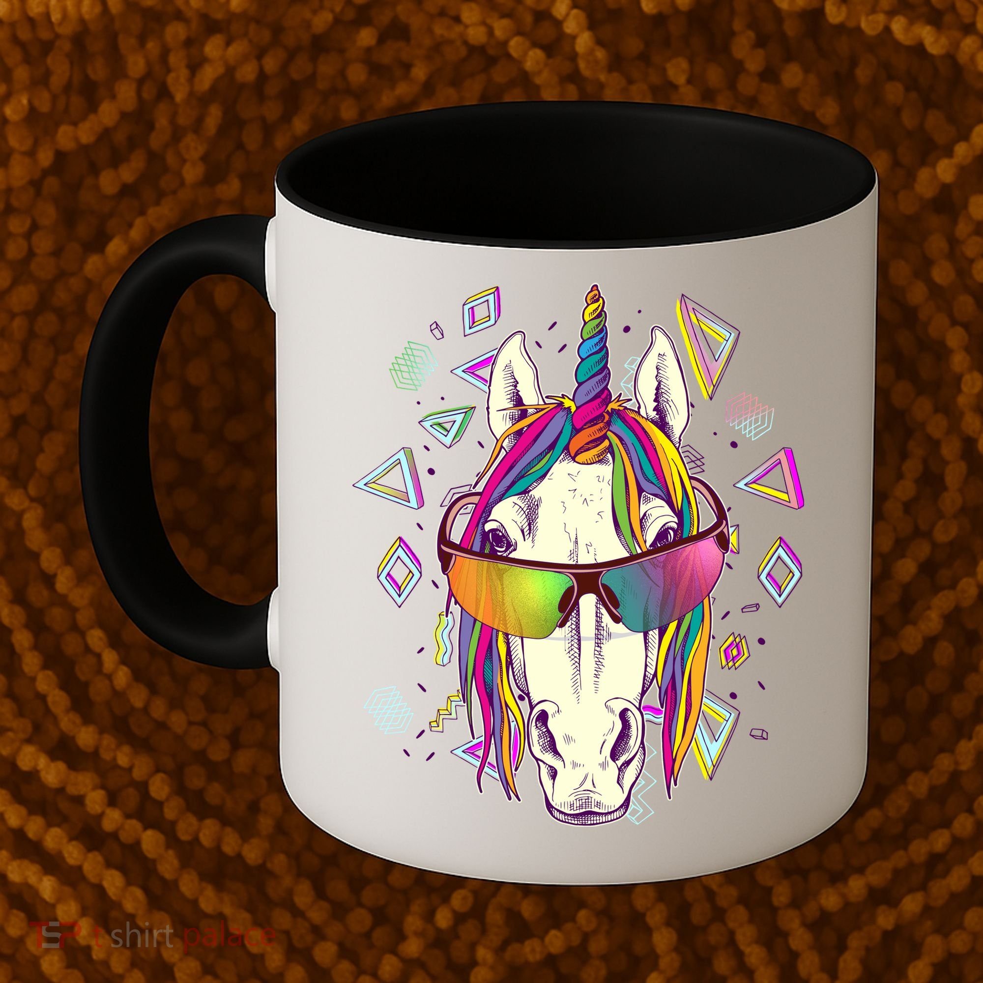 Retro 80's Eighties Rainbow Unicorn Coffee Mug