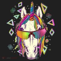 Retro 80's Eighties Rainbow Unicorn Beanie thumb 2