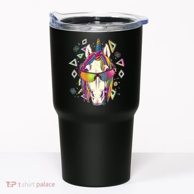 Retro 80's Eighties Rainbow Unicorn Tumbler