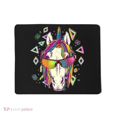 Retro 80's Eighties Rainbow Unicorn Mousepad