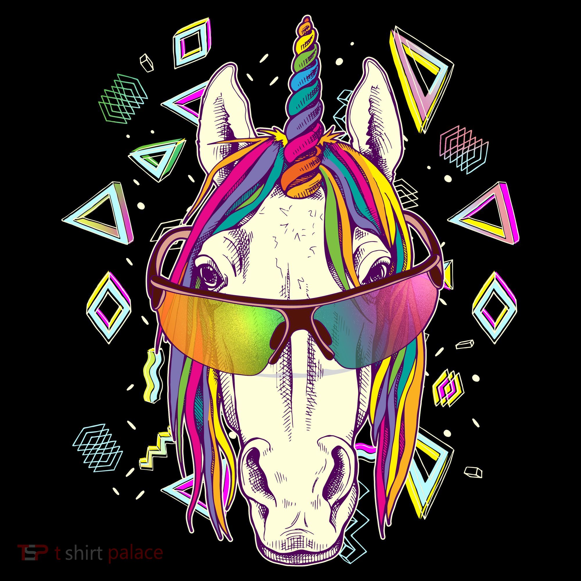 Retro 80's Eighties Rainbow Unicorn Mousepad