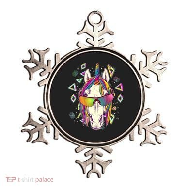 Retro 80's Eighties Rainbow Unicorn Ornament
