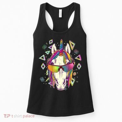 Retro 80's Eighties Rainbow Unicorn Women's Tank Top
