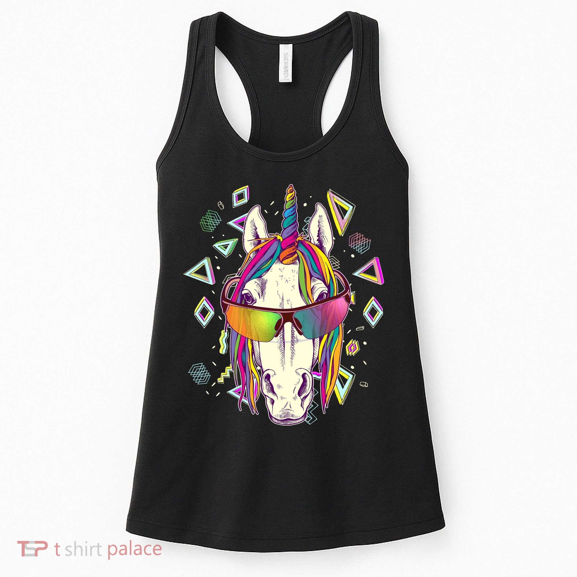Retro 80's Eighties Rainbow Unicorn Women's Tank Top