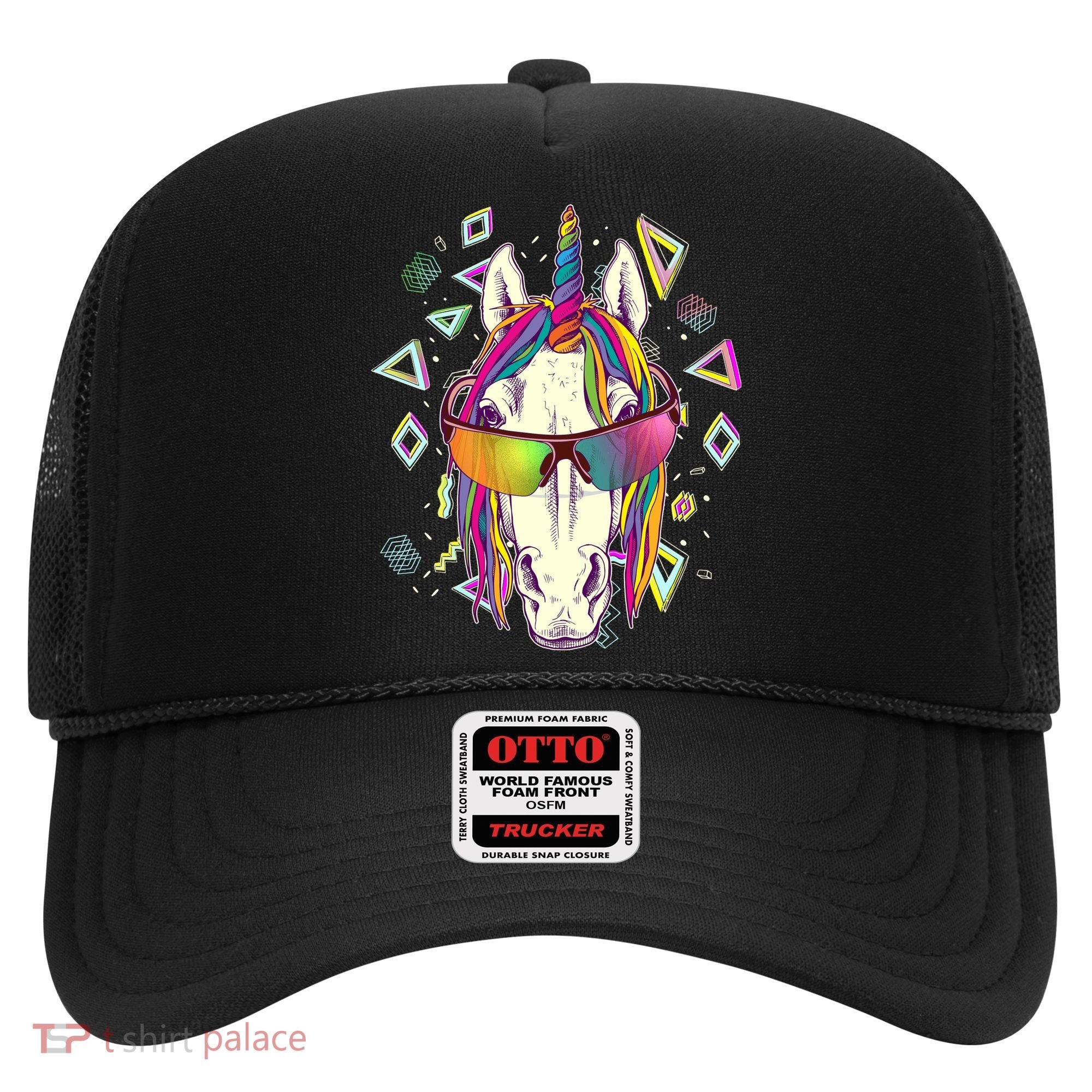 Retro 80's Eighties Rainbow Unicorn Hat