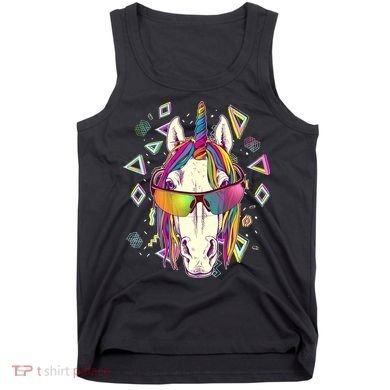 Retro 80's Eighties Rainbow Unicorn Tank Top