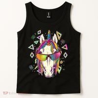 Retro 80's Eighties Rainbow Unicorn Tank Top thumb 2