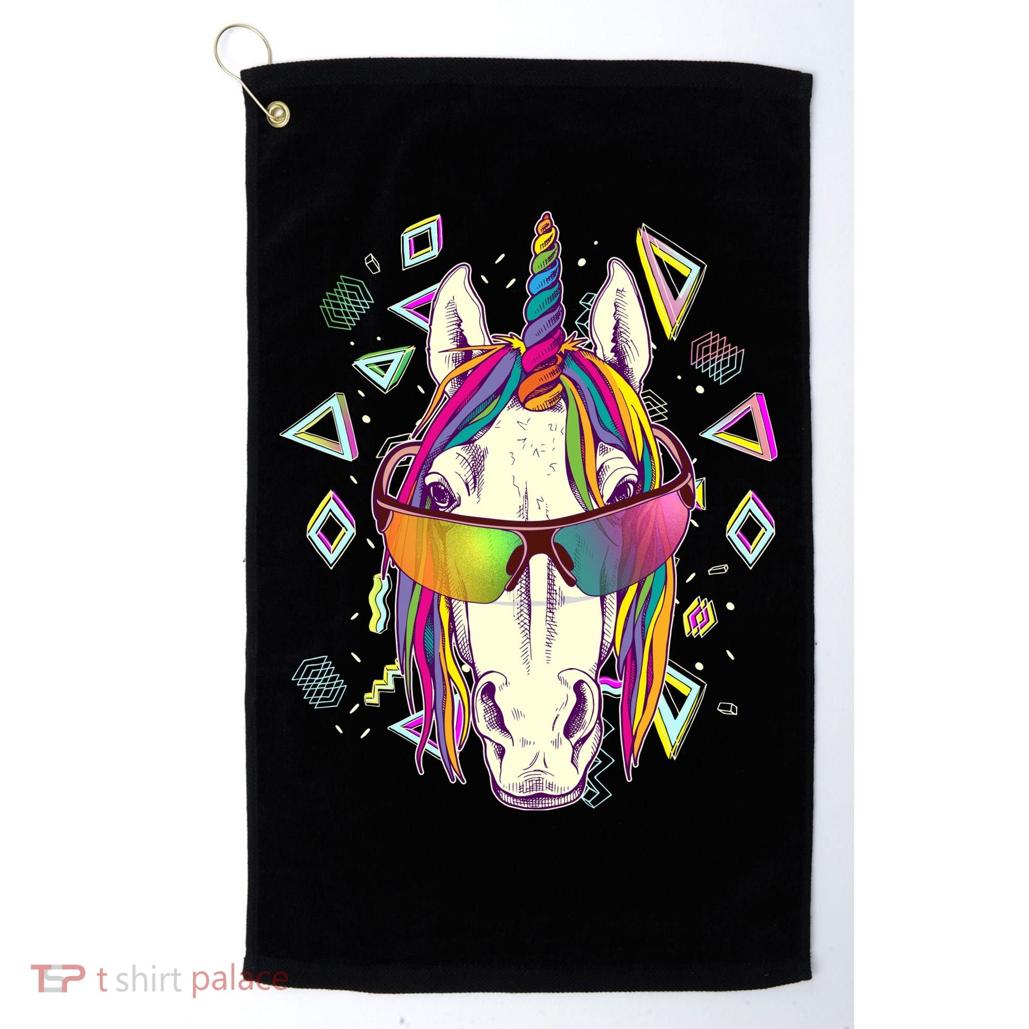 Retro 80's Eighties Rainbow Unicorn Golf Towel