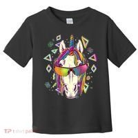 Retro 80's Eighties Rainbow Unicorn Toddler T-Shirt thumb 0