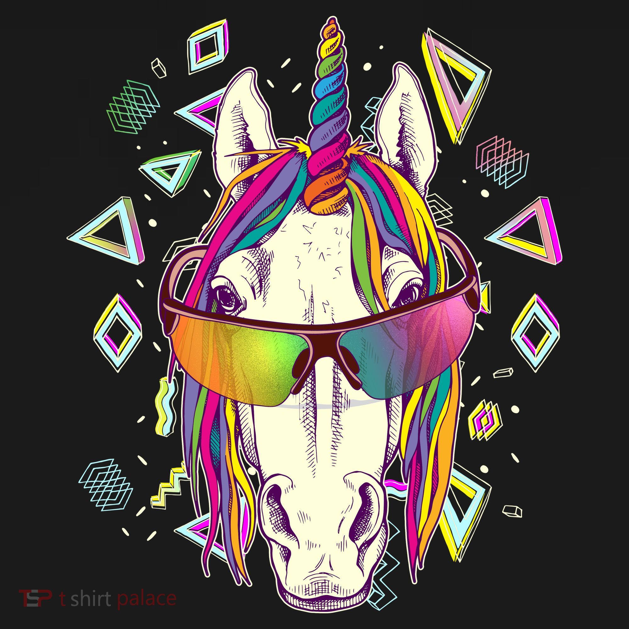 Retro 80's Eighties Rainbow Unicorn Visor