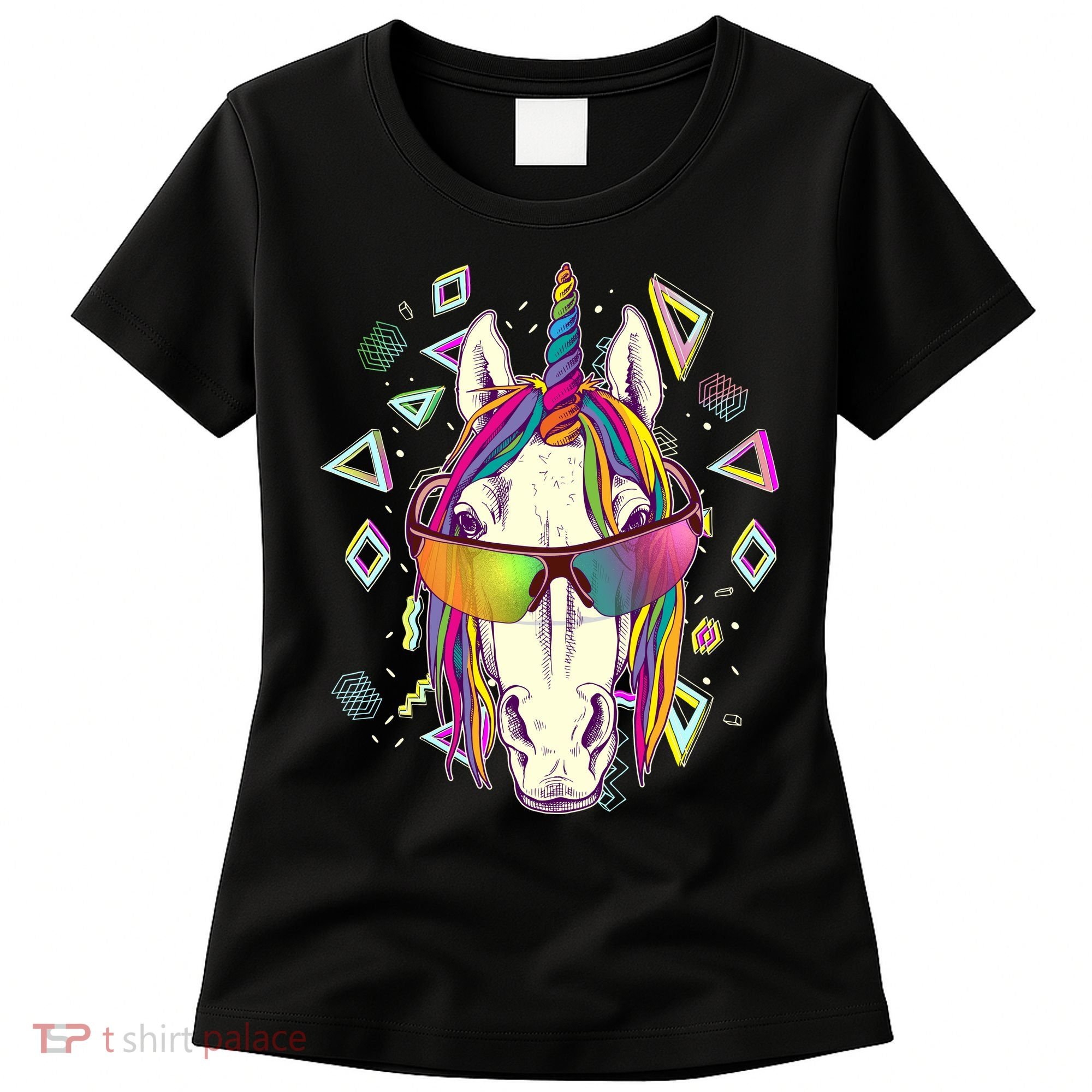 Retro 80's Eighties Rainbow Unicorn Women's T-Shirt