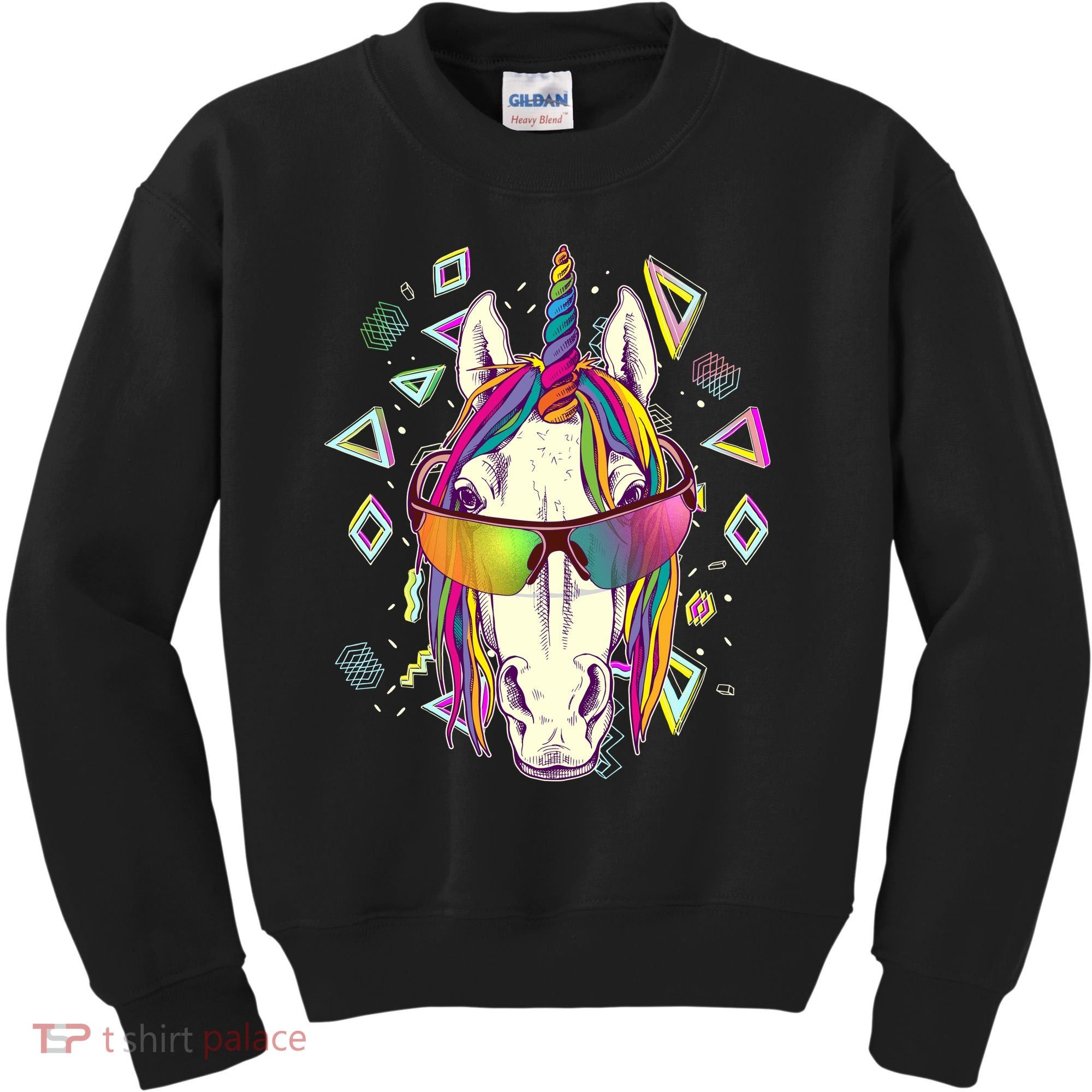 Retro 80's Eighties Rainbow Unicorn Kids Sweatshirt