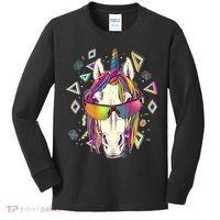Retro 80's Eighties Rainbow Unicorn Kids Long Sleeve Shirt thumb 0