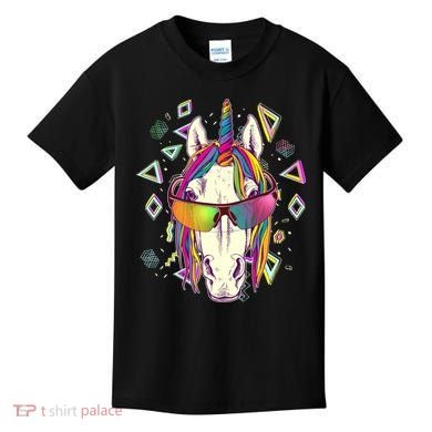 Retro 80's Eighties Rainbow Unicorn Kids T-Shirt