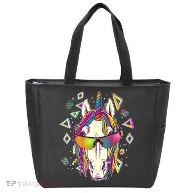 Retro 80's Eighties Rainbow Unicorn Tote Bag