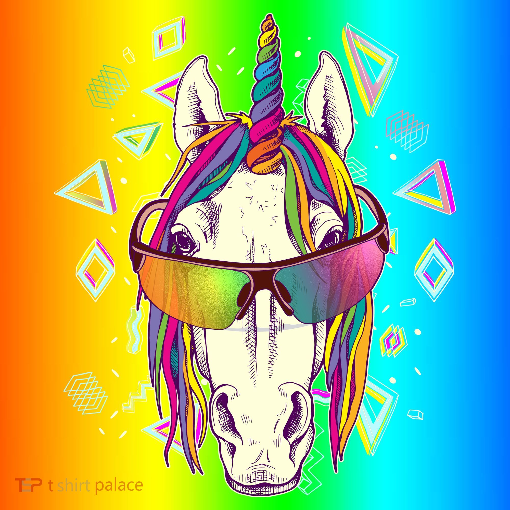Retro 80's Eighties Rainbow Unicorn Coaster