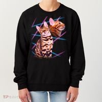 Retro 80s Eighties Lasers Double Exsposure Cat Women's Sweatshirt thumb 0