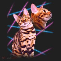 Retro 80s Eighties Lasers Double Exsposure Cat Women's Sweatshirt thumb 2