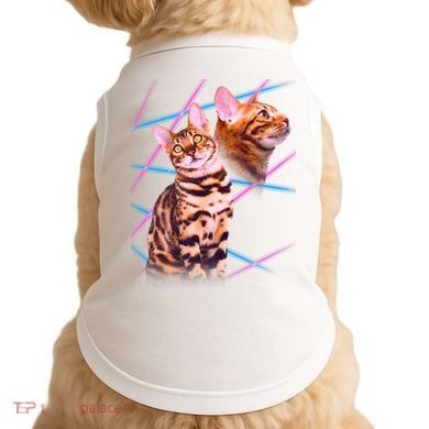 Retro 80s Eighties Lasers Double Exsposure Cat Doggie Tank