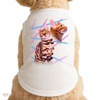 Retro 80s Eighties Lasers Double Exsposure Cat Doggie Tank thumb 0