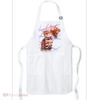Retro 80s Eighties Lasers Double Exsposure Cat Apron thumb 0