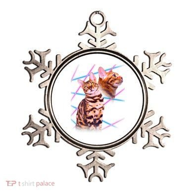 Retro 80s Eighties Lasers Double Exsposure Cat Ornament