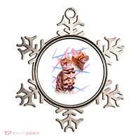 Retro 80s Eighties Lasers Double Exsposure Cat Ornament thumb 0