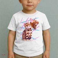 Retro 80s Eighties Lasers Double Exsposure Cat Toddler T-Shirt thumb 2