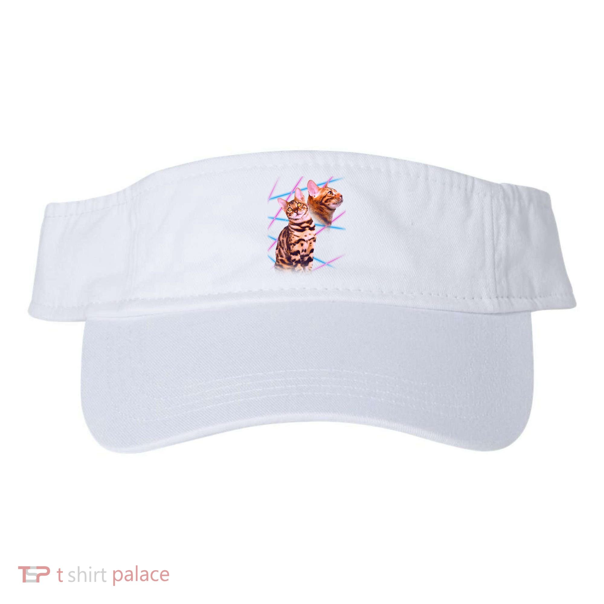 Retro 80s Eighties Lasers Double Exsposure Cat Visor