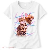Retro 80s Eighties Lasers Double Exsposure Cat Women's T-Shirt thumb 0