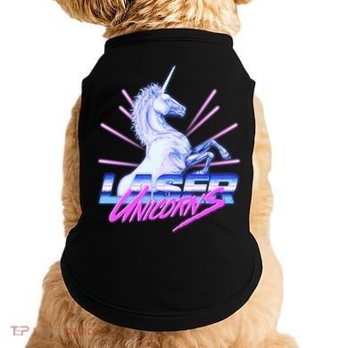 Retro 80's Eighties Laser Unicorns Doggie Tank